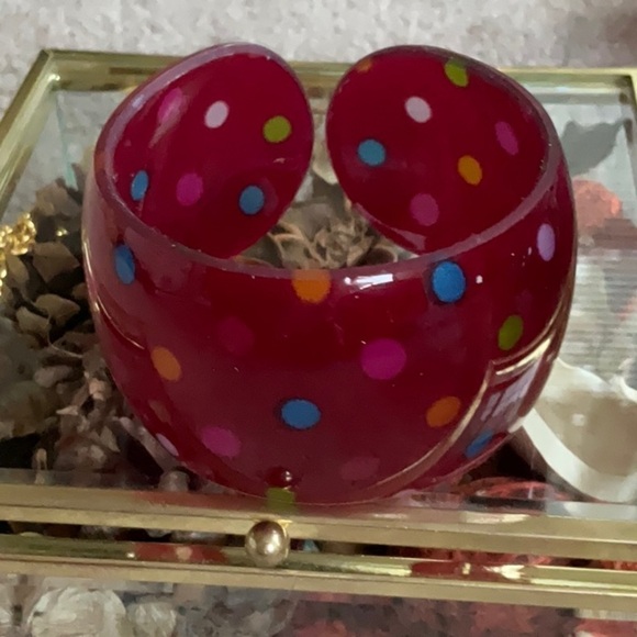 SET OF 3 POLKA DOT RETRO CUFF BRACELETS - Picture 5 of 5